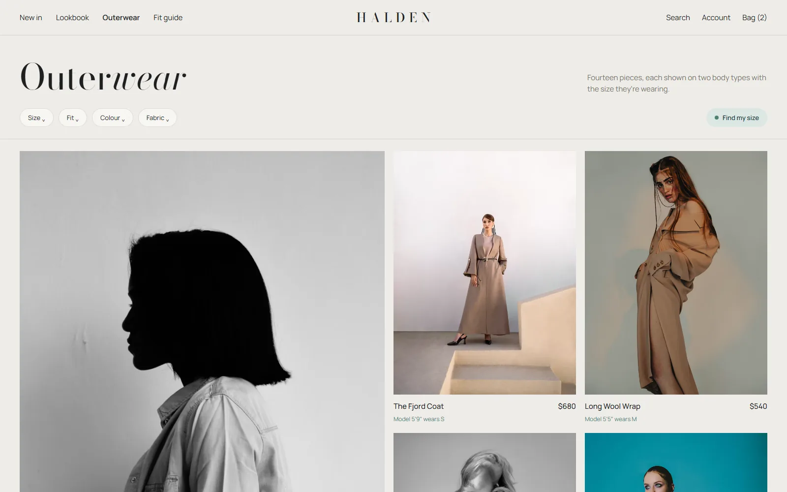 Halden Look-book collection on desktop