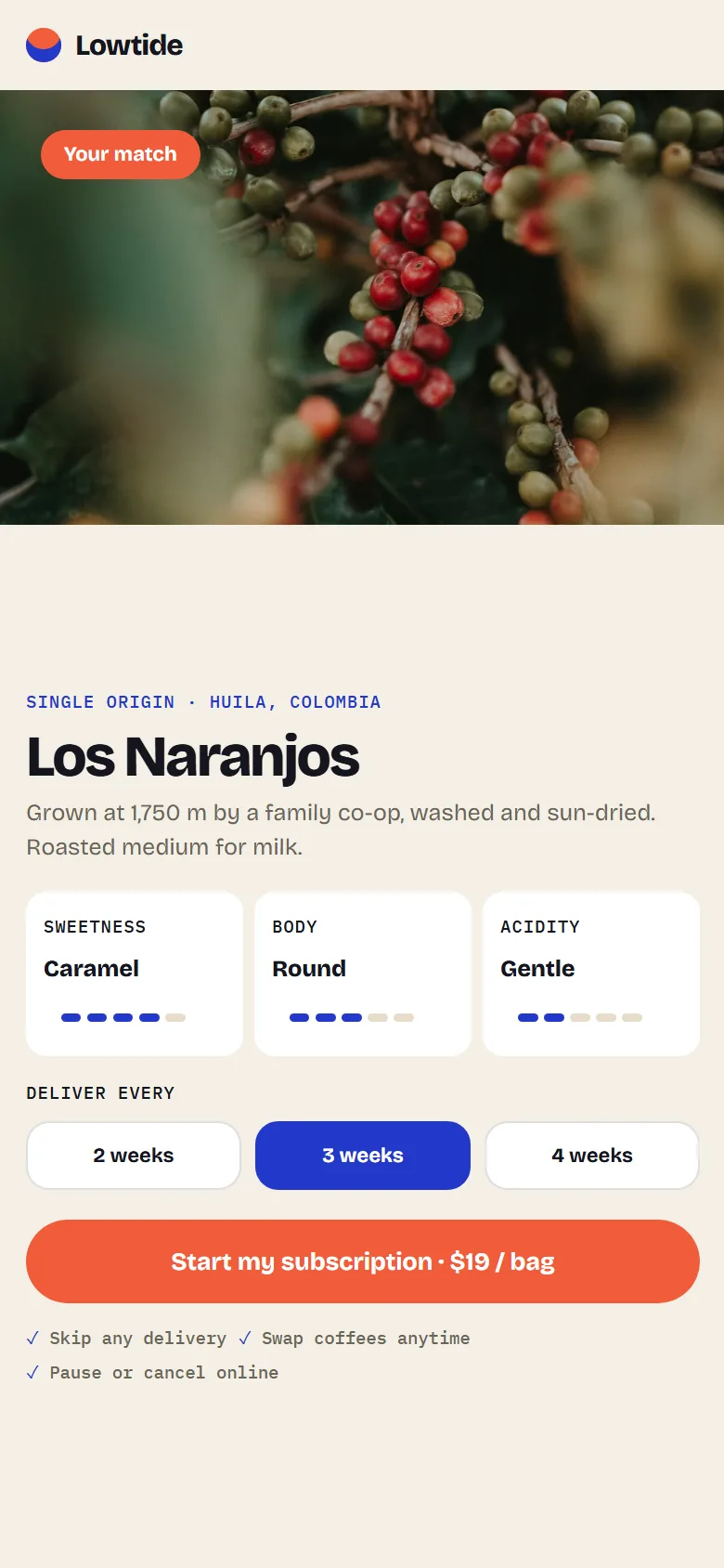 Lowtide Coffee Co. Your match on mobile